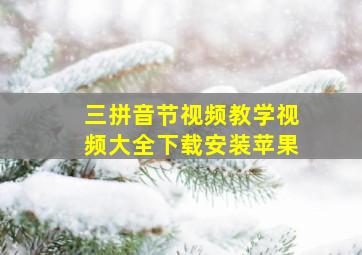 三拼音节视频教学视频大全下载安装苹果