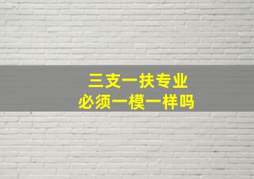 三支一扶专业必须一模一样吗