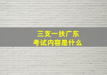 三支一扶广东考试内容是什么