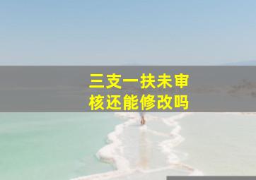 三支一扶未审核还能修改吗