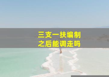 三支一扶编制之后能调走吗