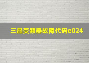 三晶变频器故障代码e024