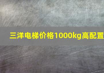 三洋电梯价格1000kg高配置