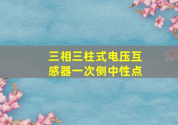 三相三柱式电压互感器一次侧中性点