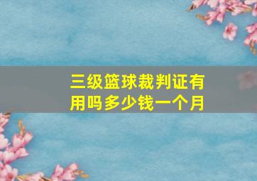 三级篮球裁判证有用吗多少钱一个月