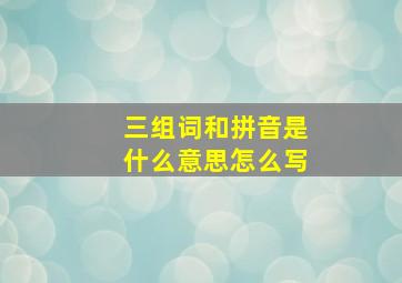 三组词和拼音是什么意思怎么写