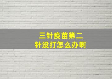 三针疫苗第二针没打怎么办啊