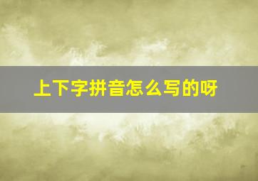 上下字拼音怎么写的呀