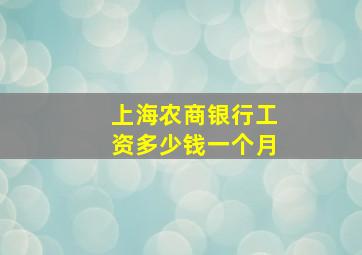 上海农商银行工资多少钱一个月