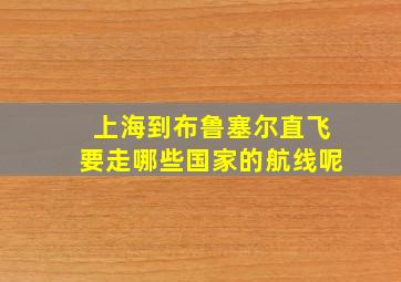 上海到布鲁塞尔直飞要走哪些国家的航线呢