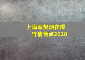 上海奉贤烟花爆竹销售点2020