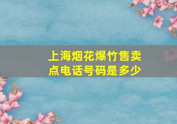 上海烟花爆竹售卖点电话号码是多少