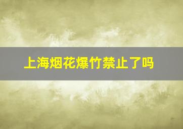 上海烟花爆竹禁止了吗