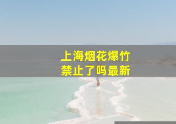 上海烟花爆竹禁止了吗最新