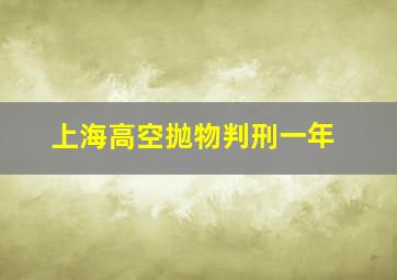 上海高空抛物判刑一年