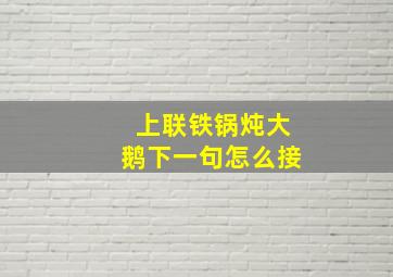 上联铁锅炖大鹅下一句怎么接