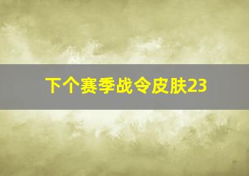 下个赛季战令皮肤23