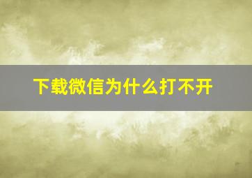 下载微信为什么打不开