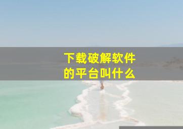 下载破解软件的平台叫什么