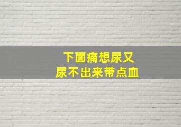 下面痛想尿又尿不出来带点血