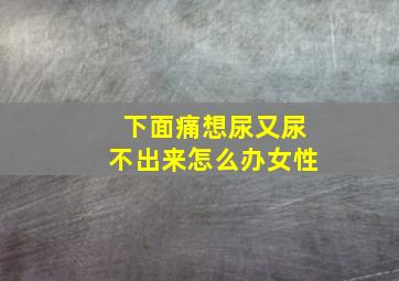 下面痛想尿又尿不出来怎么办女性