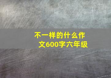 不一样的什么作文600字六年级