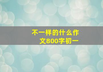 不一样的什么作文800字初一