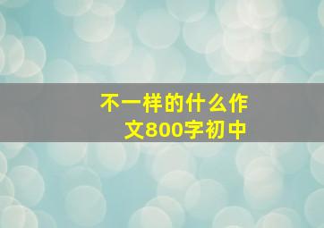 不一样的什么作文800字初中