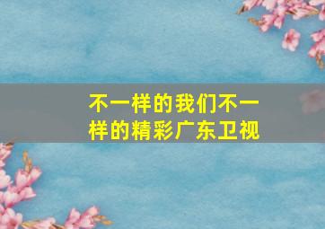 不一样的我们不一样的精彩广东卫视