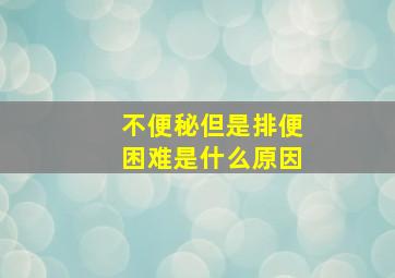 不便秘但是排便困难是什么原因