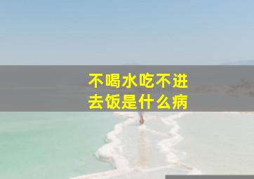 不喝水吃不进去饭是什么病