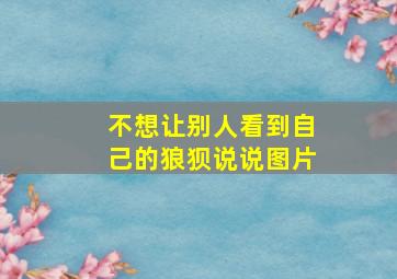 不想让别人看到自己的狼狈说说图片