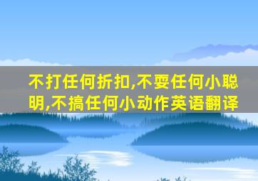 不打任何折扣,不耍任何小聪明,不搞任何小动作英语翻译