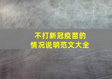 不打新冠疫苗的情况说明范文大全