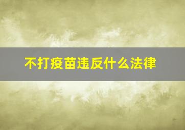 不打疫苗违反什么法律