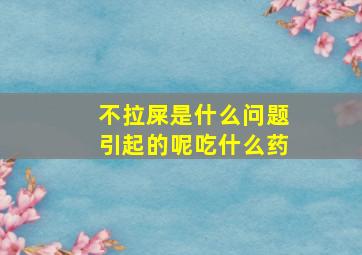 不拉屎是什么问题引起的呢吃什么药