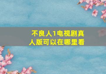 不良人1电视剧真人版可以在哪里看