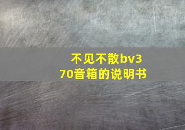 不见不散bv370音箱的说明书