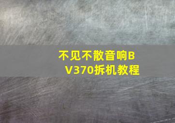 不见不散音响BV370拆机教程