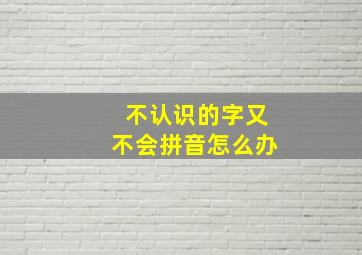 不认识的字又不会拼音怎么办