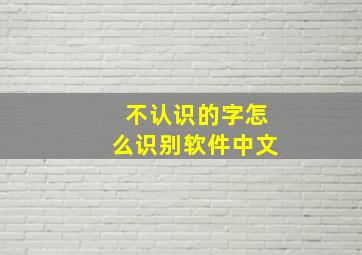 不认识的字怎么识别软件中文