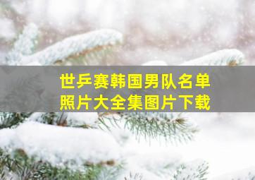 世乒赛韩国男队名单照片大全集图片下载