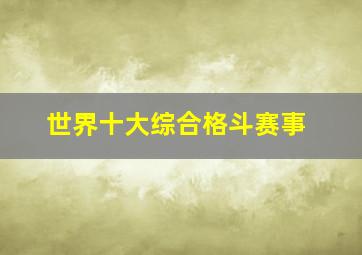 世界十大综合格斗赛事