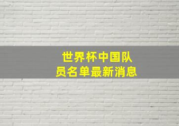 世界杯中国队员名单最新消息