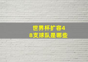 世界杯扩容48支球队是哪些