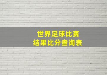 世界足球比赛结果比分查询表