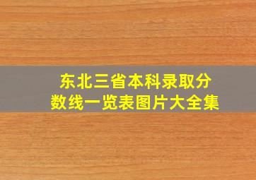 东北三省本科录取分数线一览表图片大全集