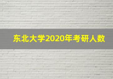 东北大学2020年考研人数