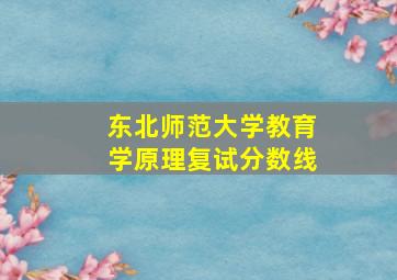 东北师范大学教育学原理复试分数线