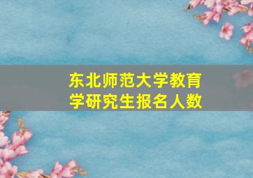 东北师范大学教育学研究生报名人数